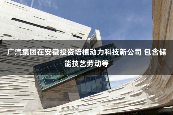 广汽集团在安徽投资培植动力科技新公司 包含储能技艺劳动等
