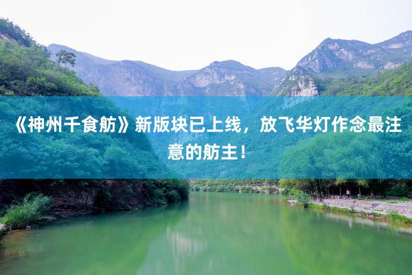 《神州千食舫》新版块已上线，放飞华灯作念最注意的舫主！